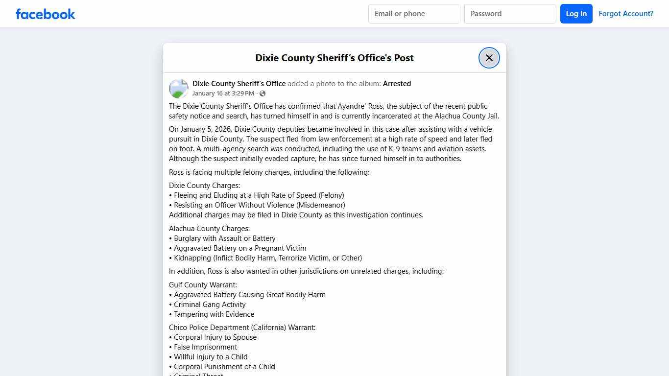 The Dixie County Sheriff’s... - Dixie County Sheriff’s Office Facebook